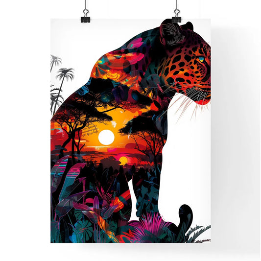 Side silhouette vibrant pop a Poster