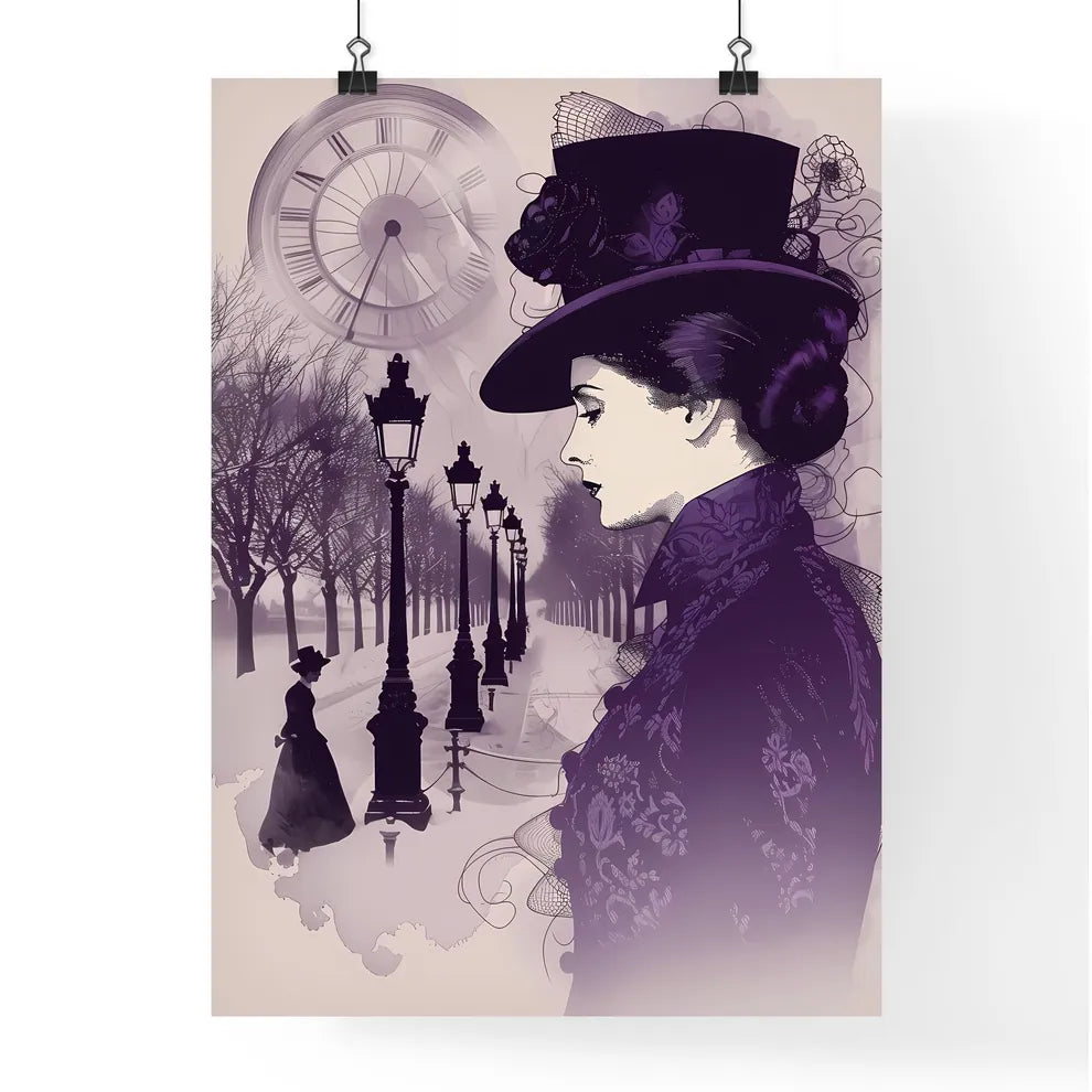 1920s Romantic Girl in Hat Poster