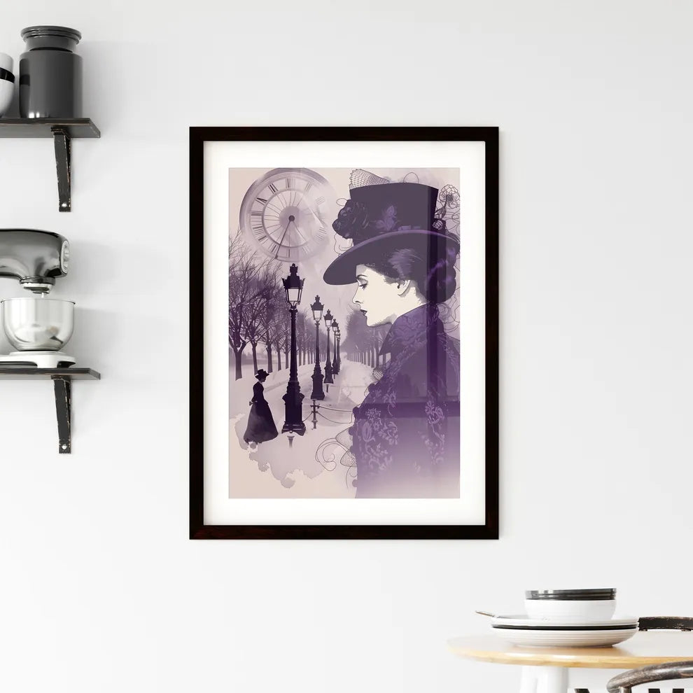 1920s Romantic Girl in Hat Framed Print