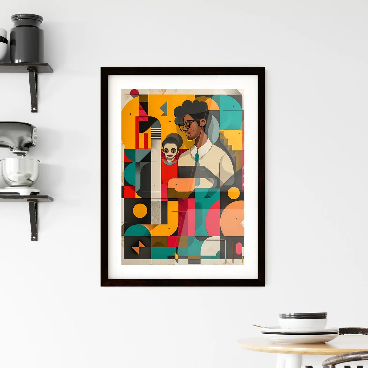 Abstract Art Depicting the Onboarding Proces Framed Print