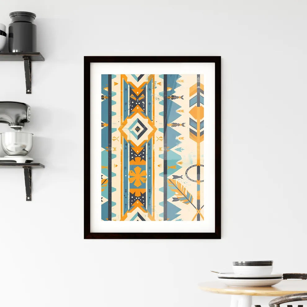 Contemporary Geometric Western Seamless Pape Framed Print