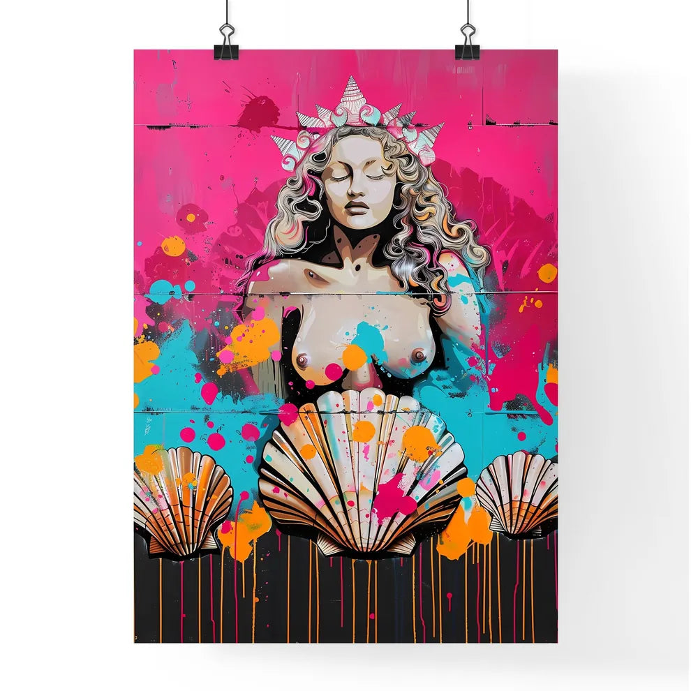 Neon Renaissance Birth of Venus Poster