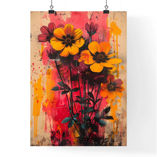 Bold Graffiti Spray Paint Flower Screen Prin Poster