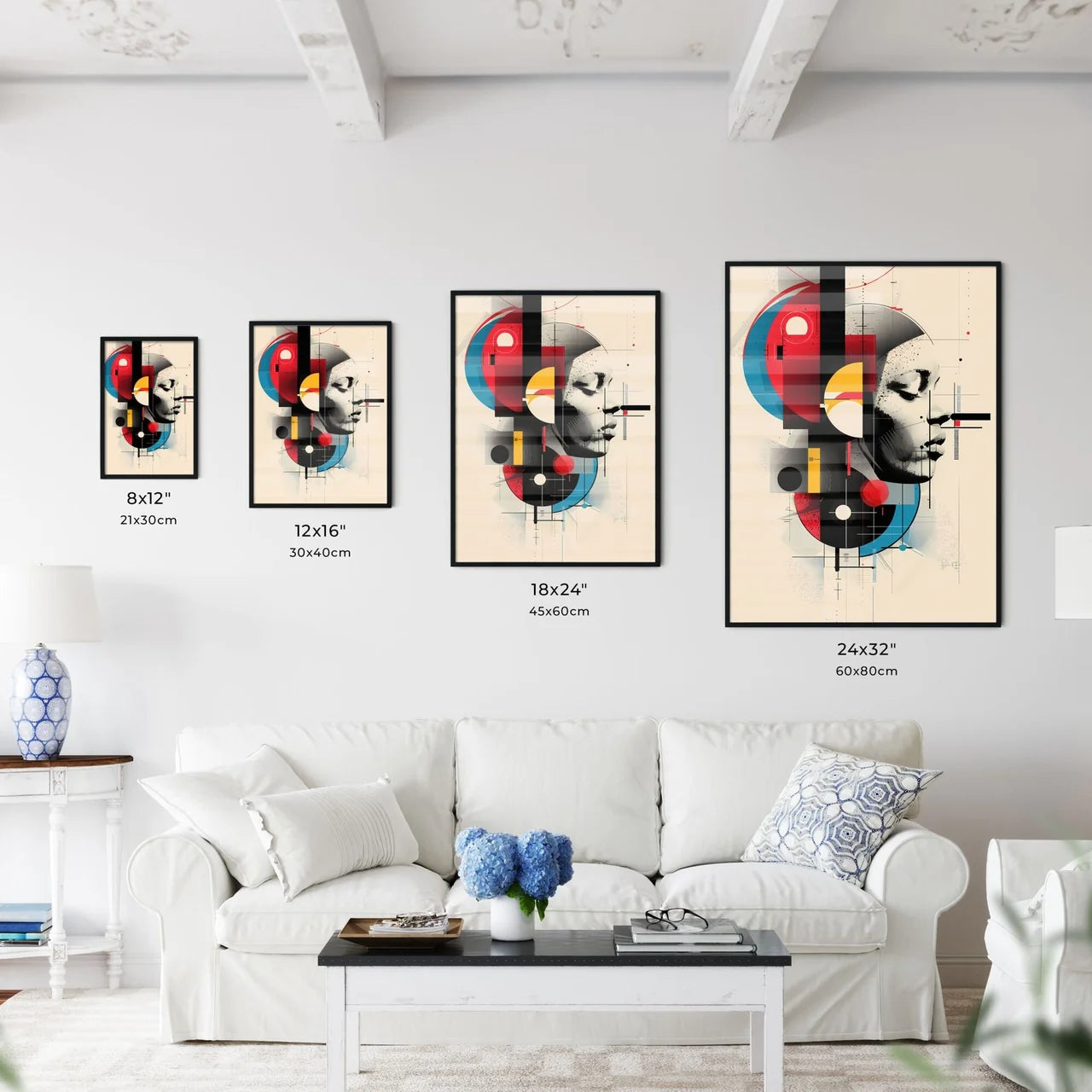 Vibrant Bauhaus-Inspired Artwork - Kitchen Hangings