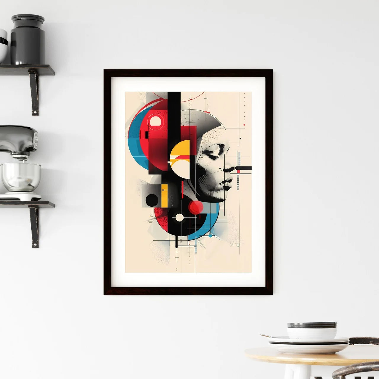Vibrant Bauhaus-Inspired Artwork Framed Print