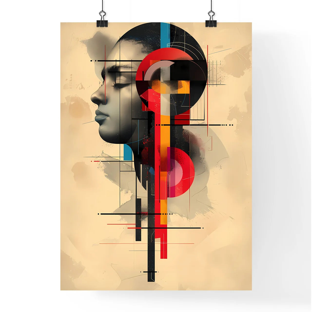 Bauhaus-inspired Vibrant Artwork Poster