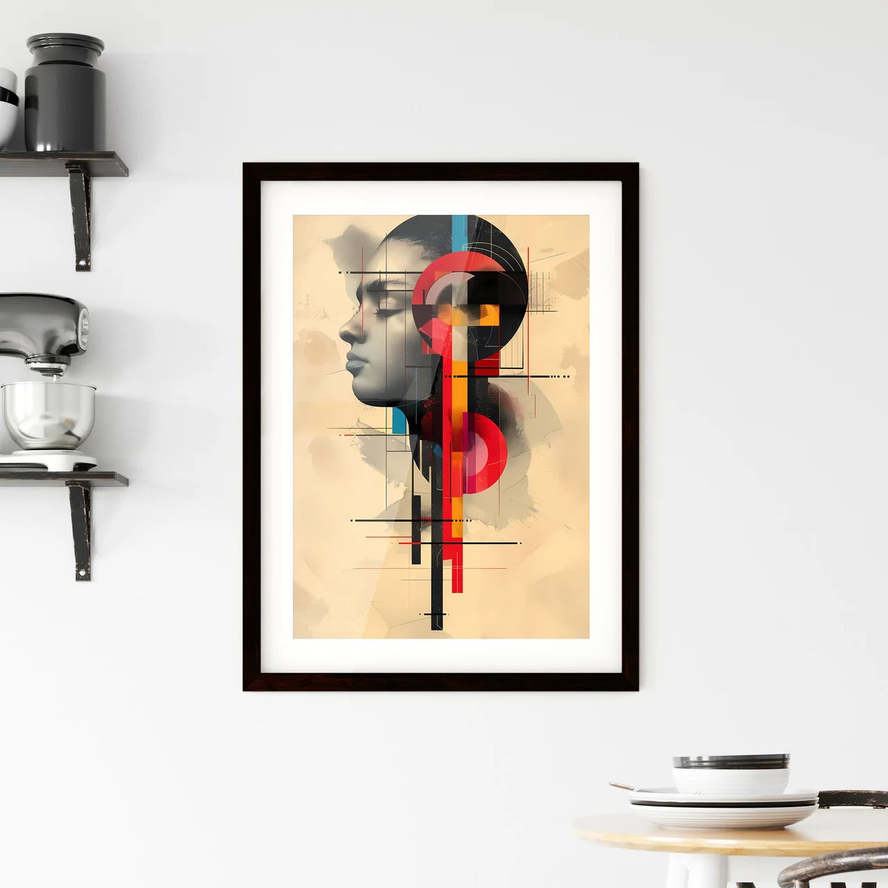 Bauhaus-inspired Vibrant Artwork Framed Print