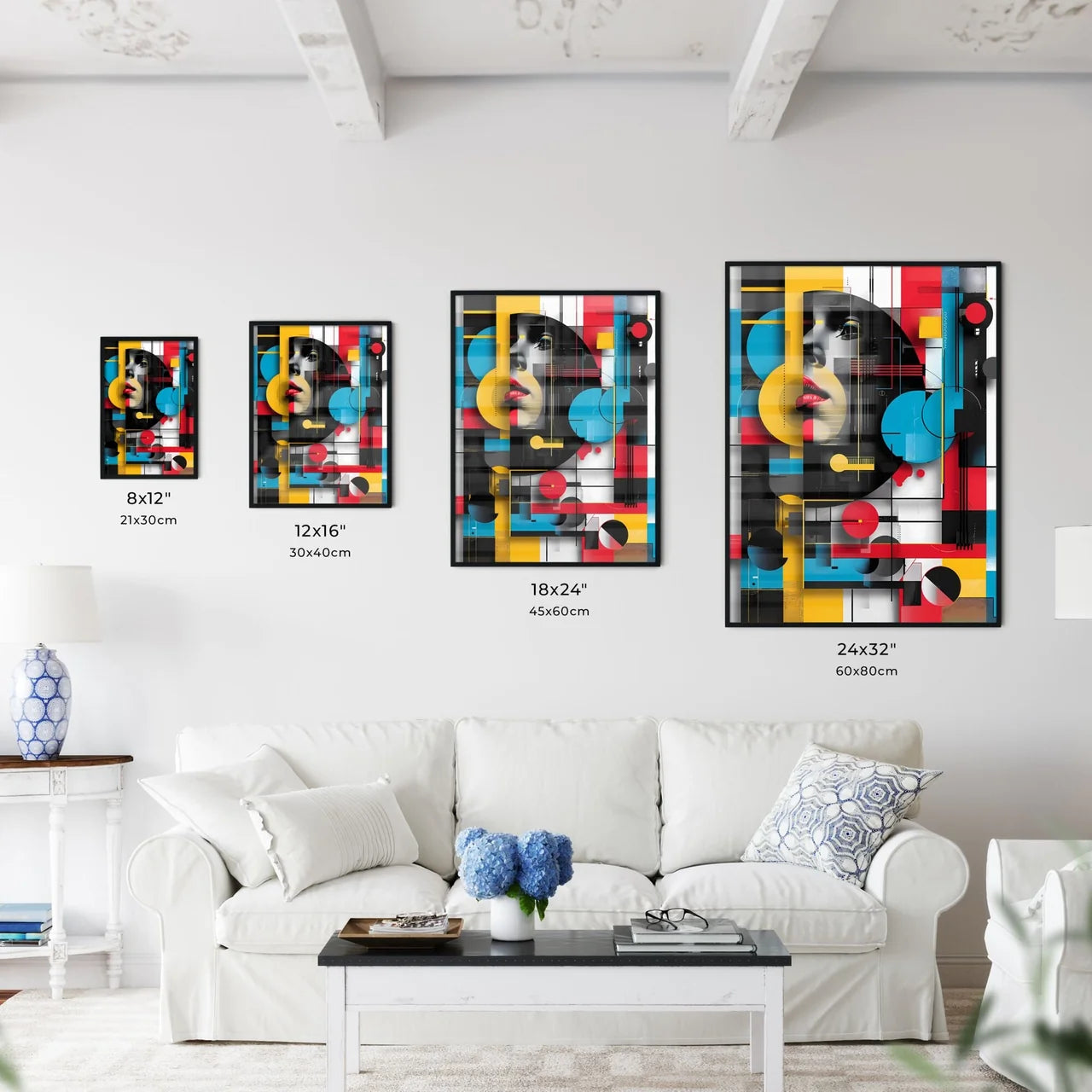 Vibrant Bauhaus Art - Colorful Painting Artw - Kitchen Hangings