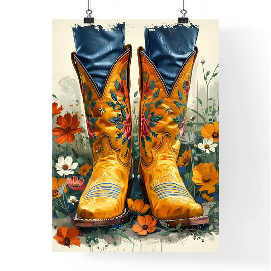 Vibrant Retro Cowgirl Boots - Fun Colors Poster