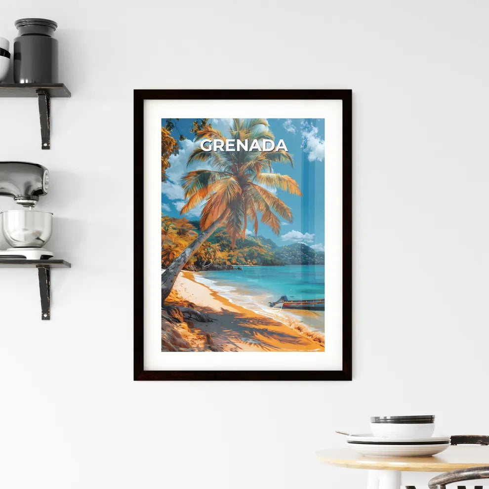 Vibrant Painting of Grenada Beach Framed Print