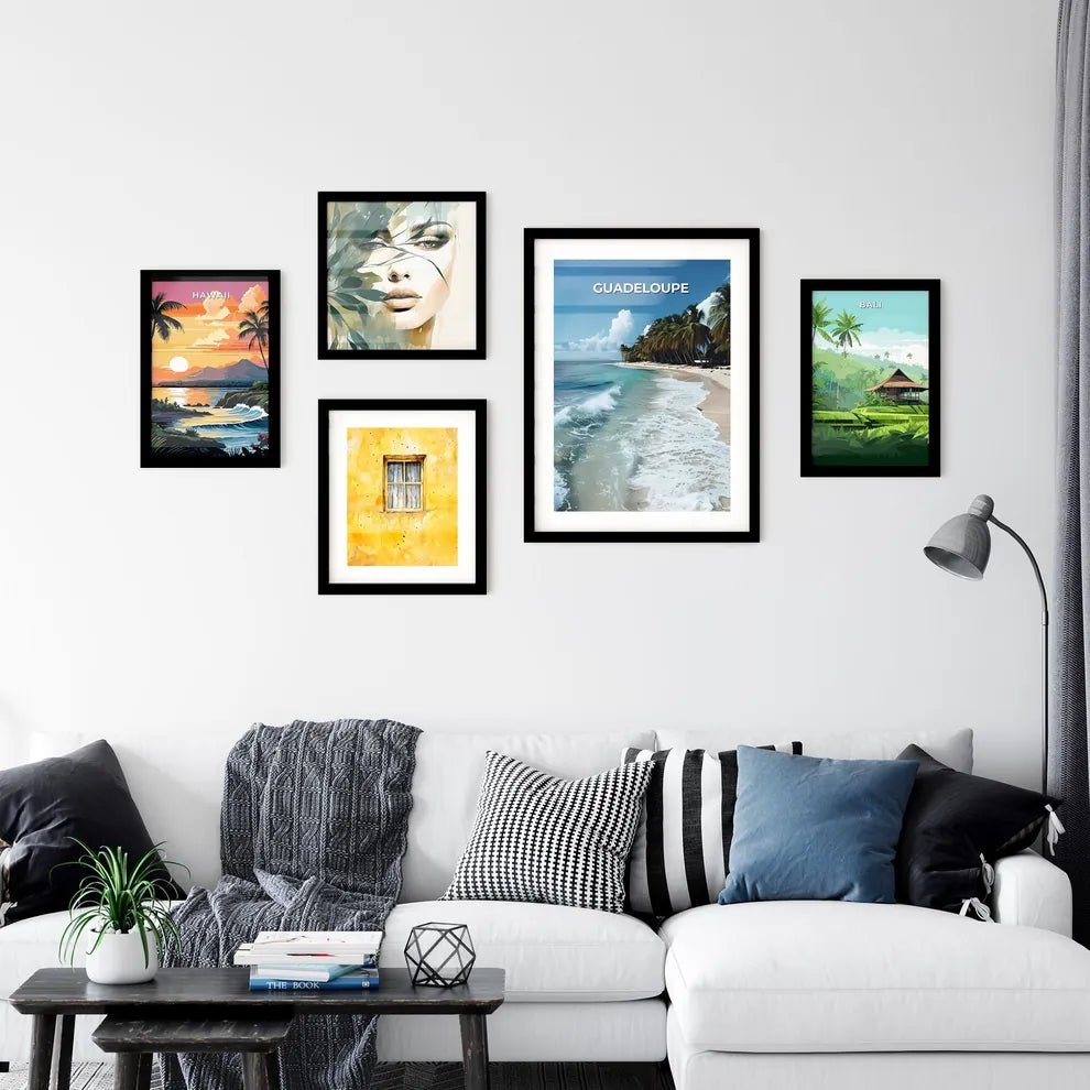 Colorful Guadeloupe Beach Painting Wall Art