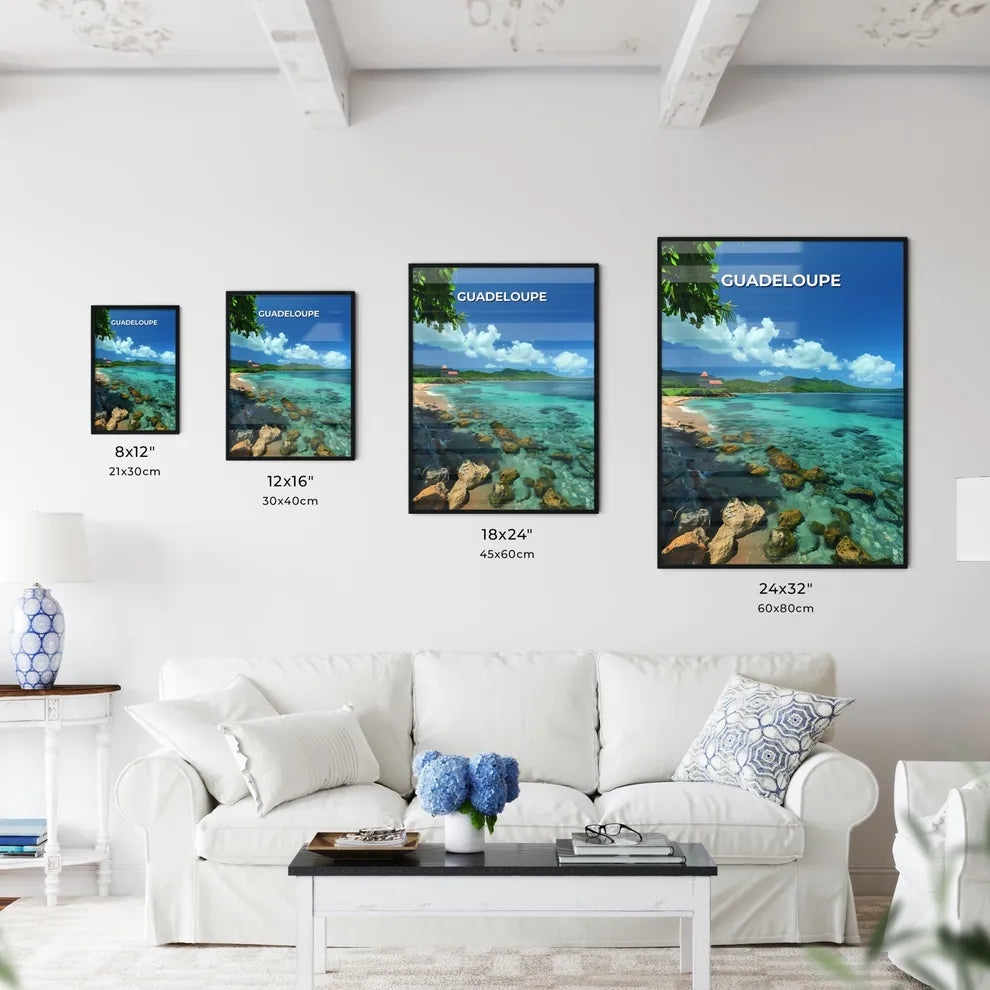 Vibrant Art Depiction of Guadeloupe Beach - Kitchen Hangings