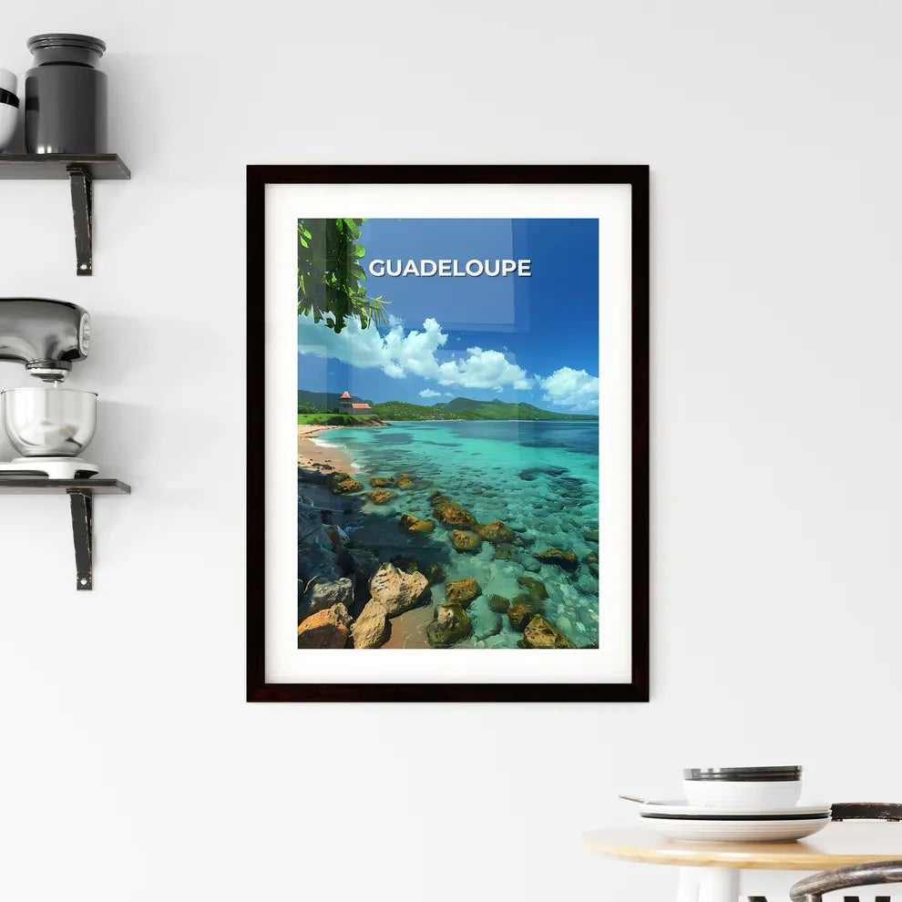 Vibrant Art Depiction of Guadeloupe Beach Framed Print