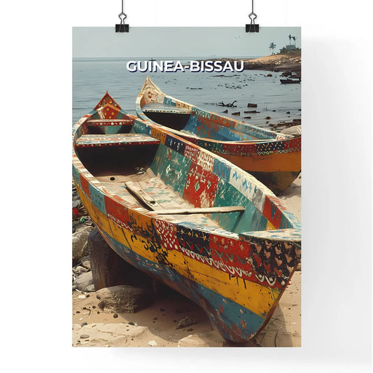 Vibrant Art Painting of Two Boats on Guinea- Poster