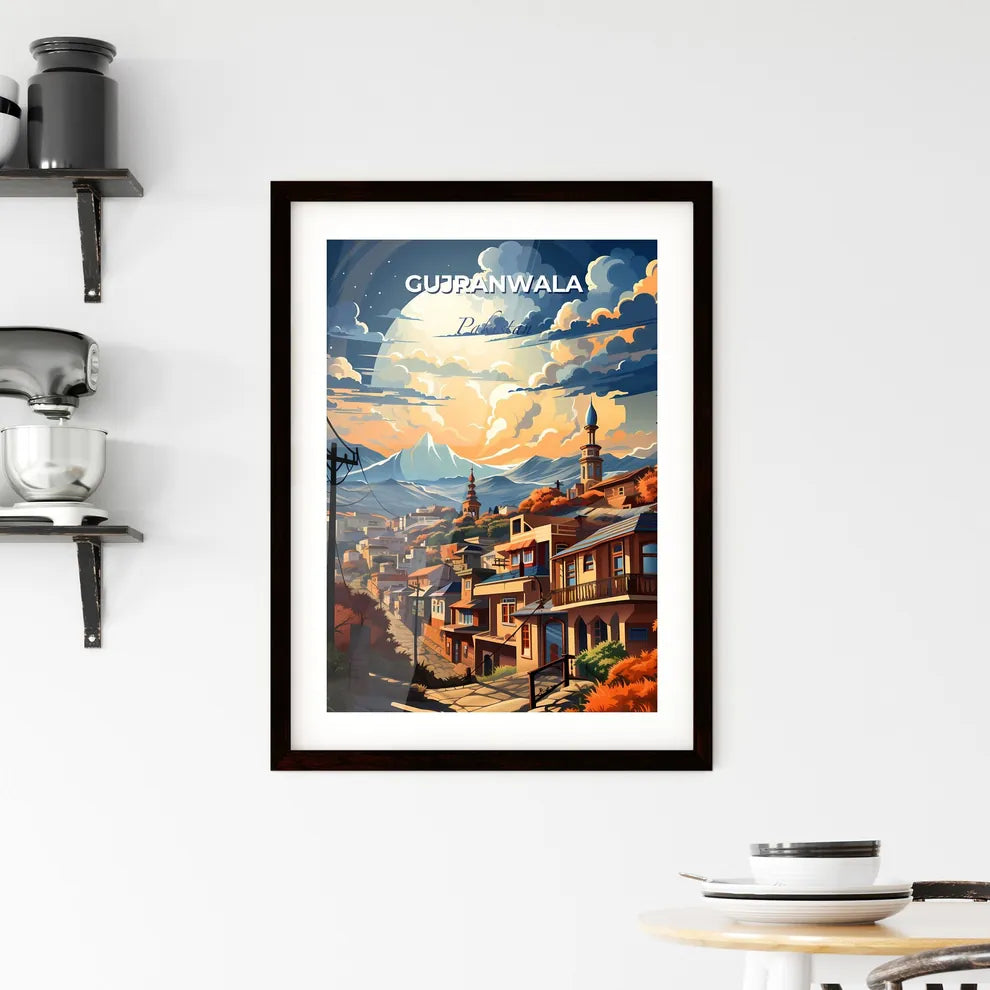 Gujranwala Pakistan Skyline Vivid Painting City Mountains Trees Artwork Default Title