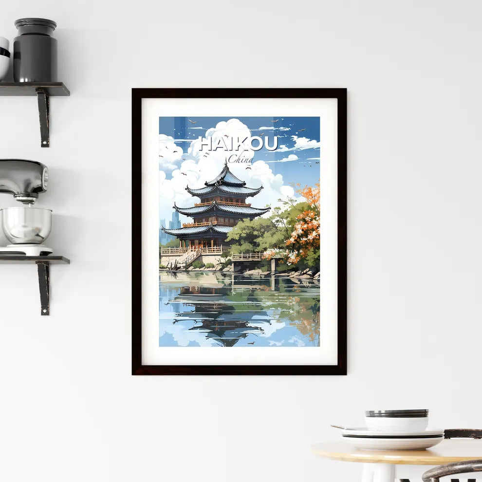 Vibrant Oriental Art Painting Skyline Urban Cityscape by the River Default Title