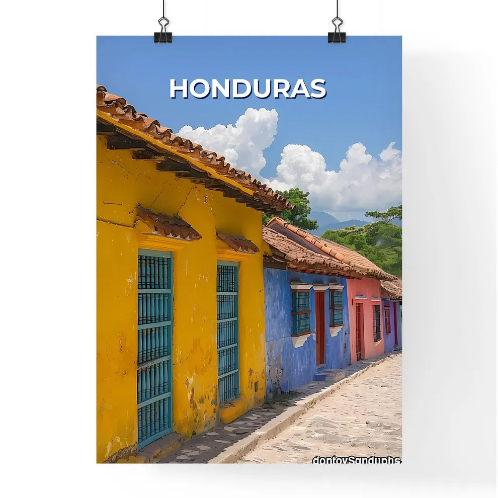 Honduras, North America - Colorful Buildings Artwork, Vibrant Painting, Honduras Art, Central American Architecture Poster