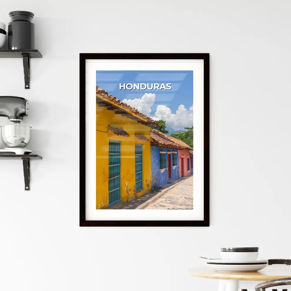 Honduras, North America - Colorful Buildings Artwork, Vibrant Painting, Honduras Art, Central American Architecture Custom Print