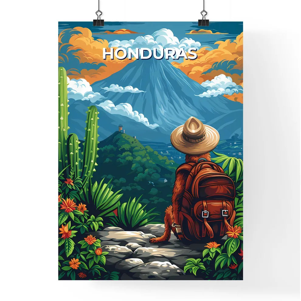 Cartoon Monkey Wearing Hat Ba Poster