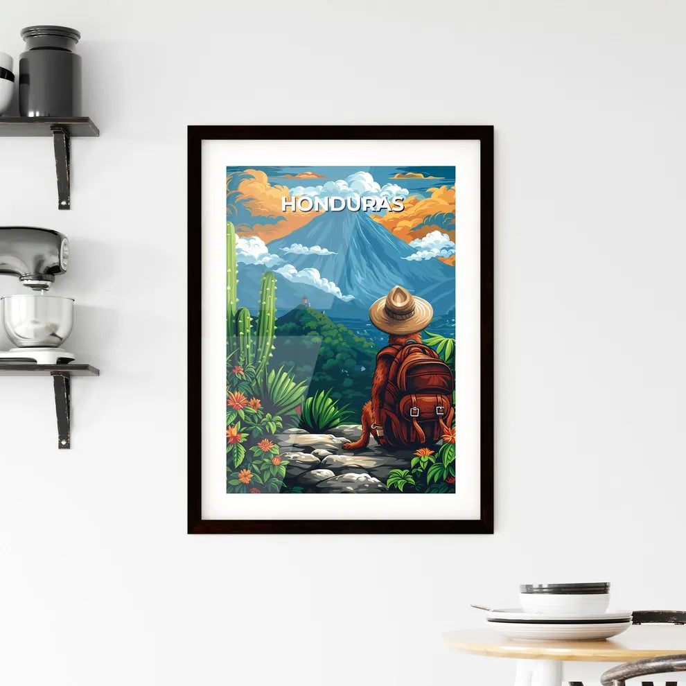 Cartoon Monkey Wearing Hat Ba Framed Print