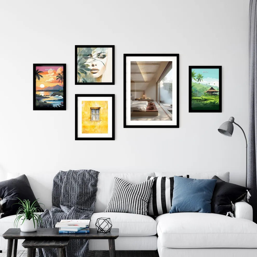 Modern B&B guest room with large window Wall Art