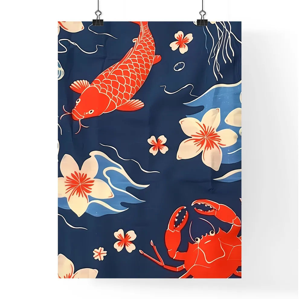 Vibrant Blue Fish Jellyfish N Poster
