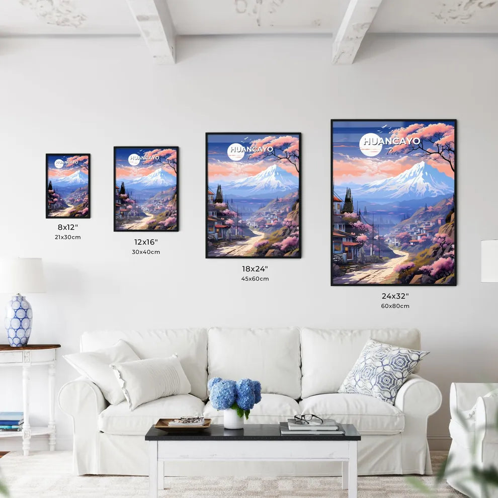 Huancayo Peru Skyline Mountain Landscape Road Houses Painting Art Default Title