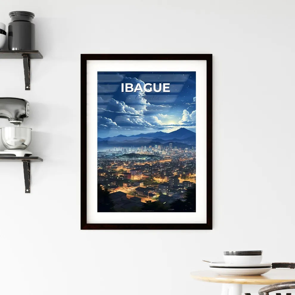 Colorful Ibague City Skyline Painting Backdrop with Towering Mountain Ranges Default Title