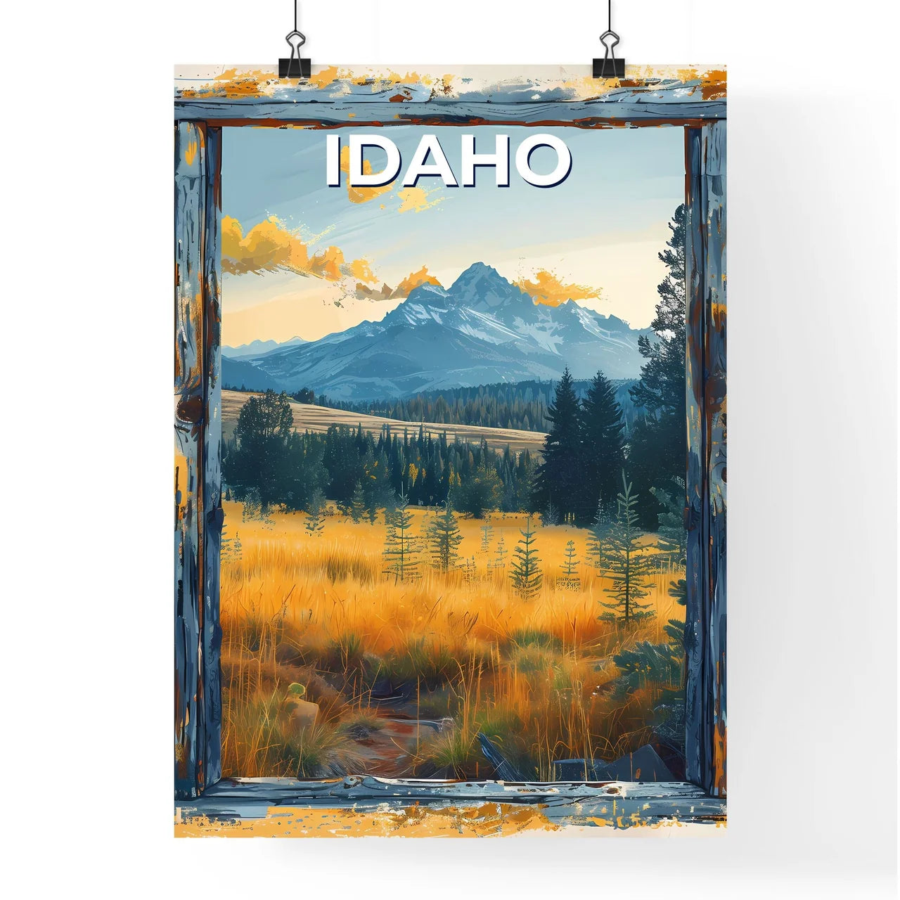 Serene Mountain Landscape Art Poster