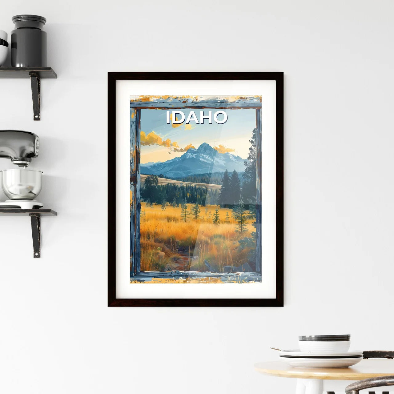 Serene Mountain Landscape Art Framed Print