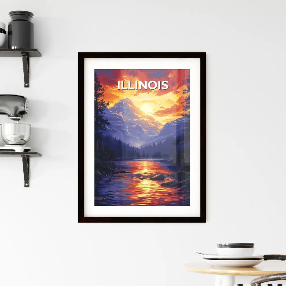 Striking Sunset Canvas Painting Framed Print