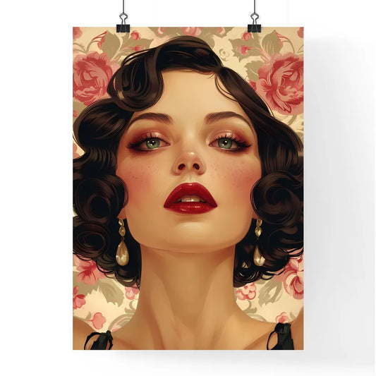 Art Deco Pin-Up Girl Portrait Poster