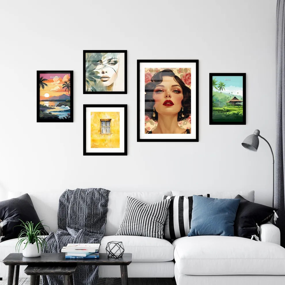 Art Deco Pin-Up Girl Portrait Wall Art