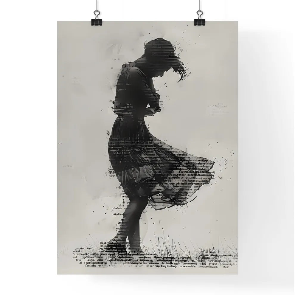 Artistic black and white full-body hug Poster