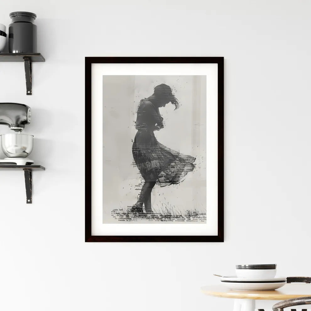 Artistic black and white full-body hug Framed Print