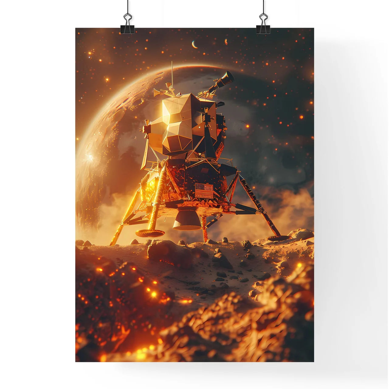 Impressionist Lunar Liftoff:  Poster