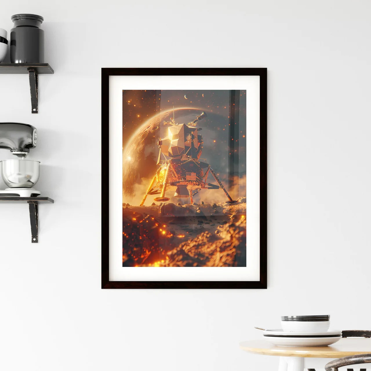 Impressionist Lunar Liftoff:  Framed Print
