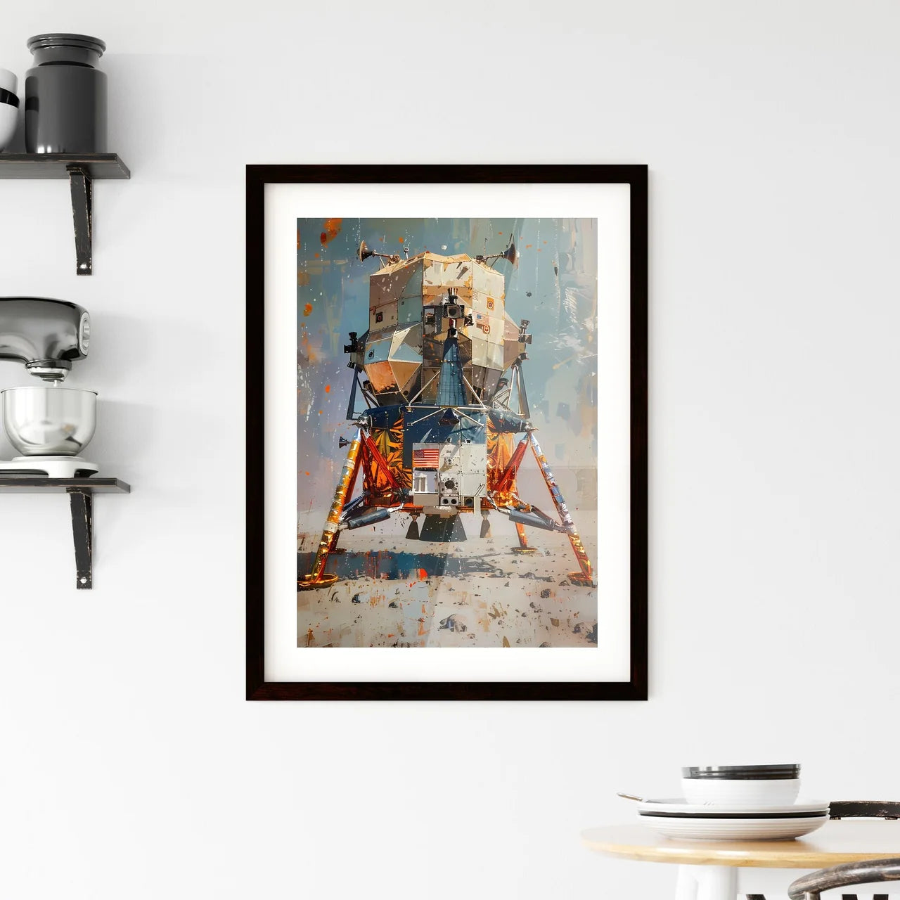 Impressionist Painting of Apollo Lunar Modul Framed Print