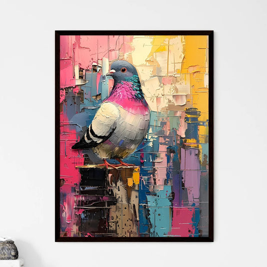 Vibrant Impressionist Pigeon Painting Wall Art