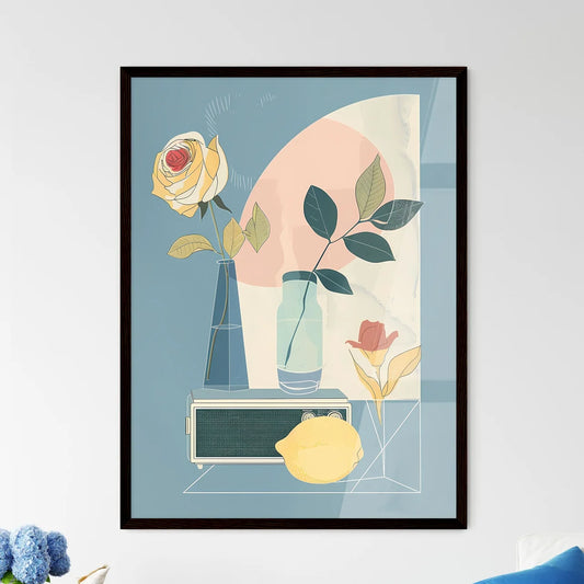Minimal Pop Art Abstract Still Life with Lem - Framed Art Print