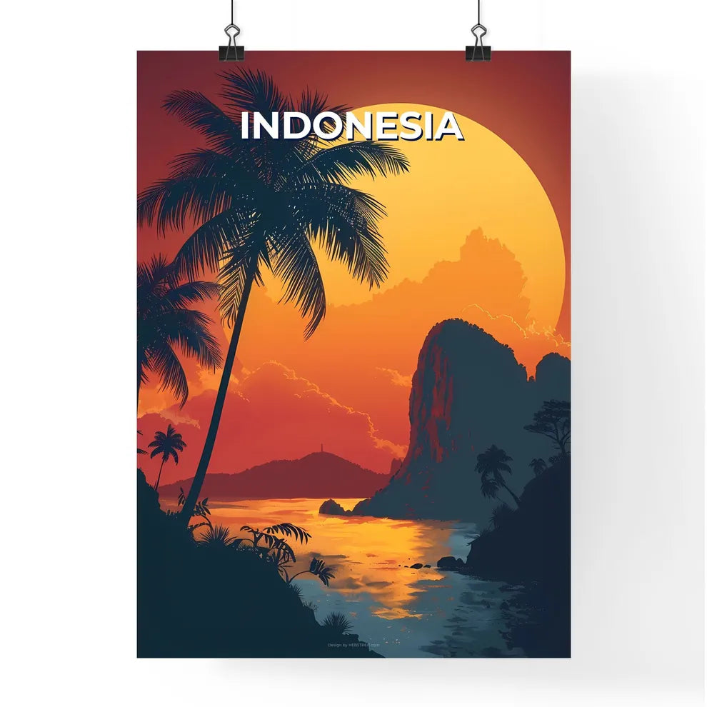 Tropical Island Sunset Poster