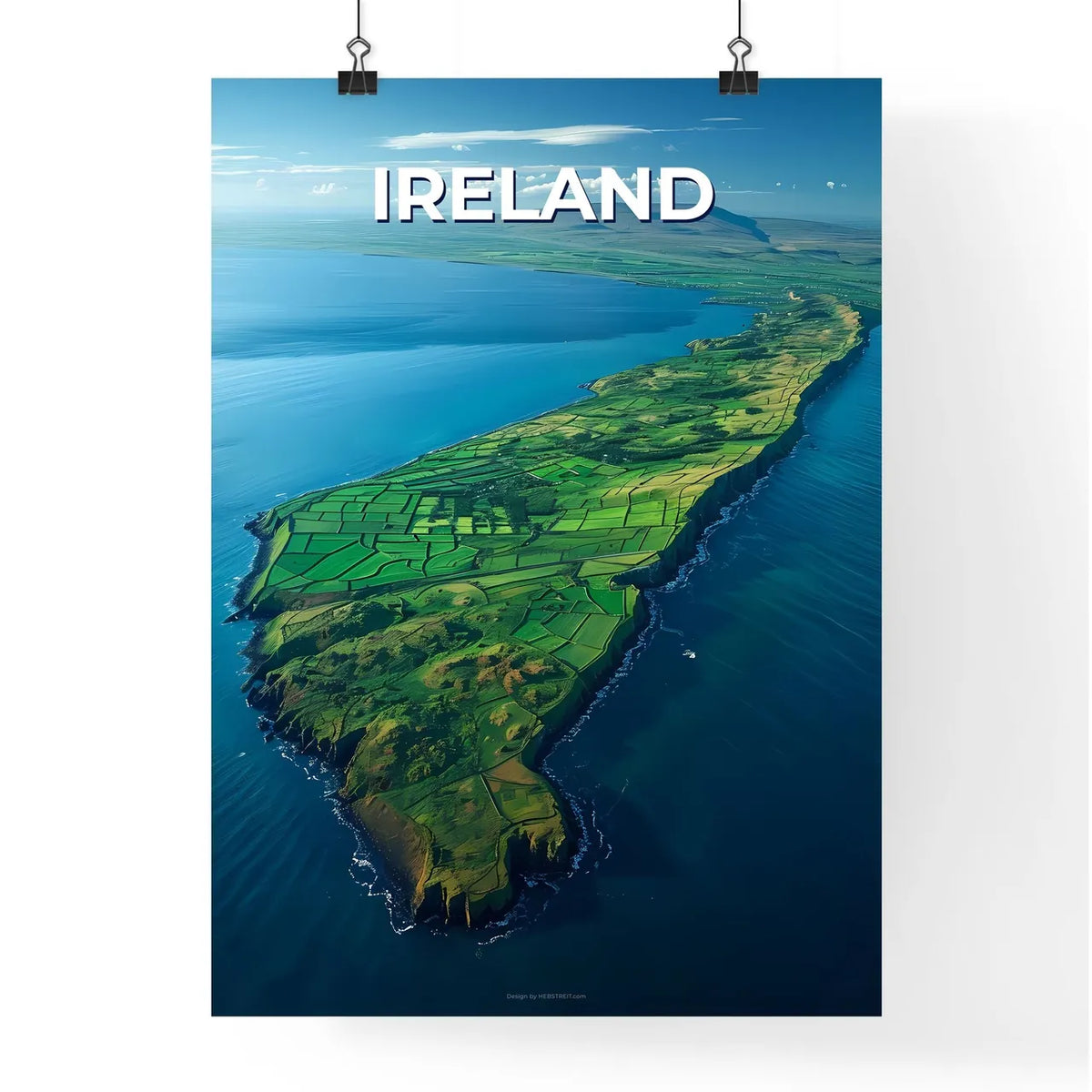 Ocean Vista Landscape Aerial Painting Poster