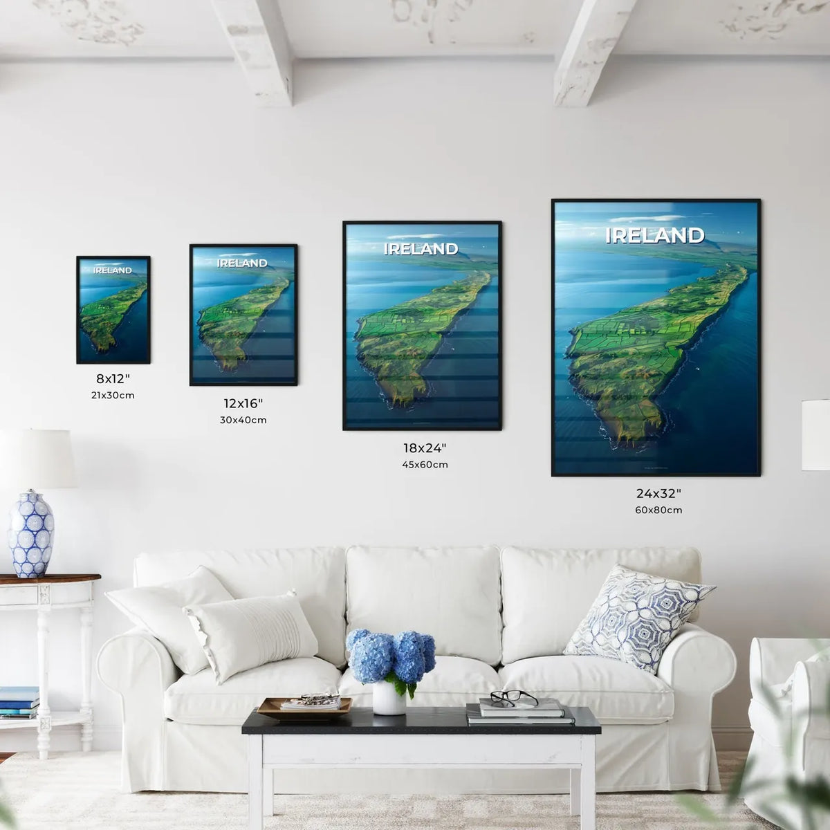 Ocean Vista Landscape Aerial Painting - Kitchen Hangings