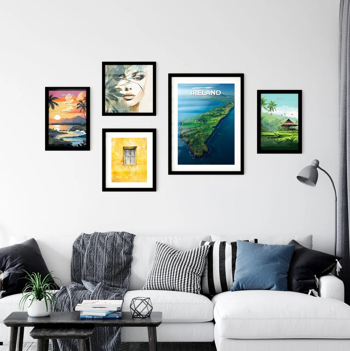 Ocean Vista Landscape Aerial Painting Wall Art