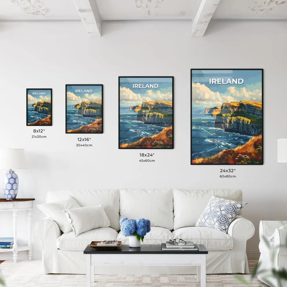 Vibrant Artistic Painting of an Irish Cliff  - Kitchen Hangings