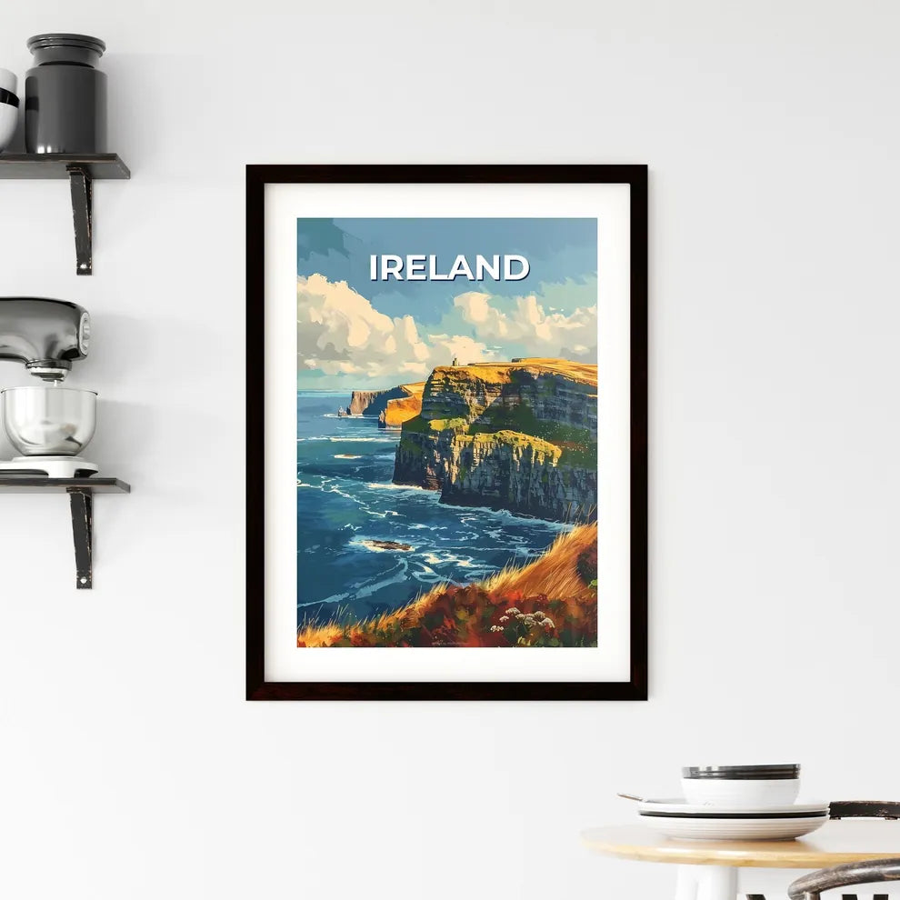 Vibrant Artistic Painting of an Irish Cliff  Framed Print