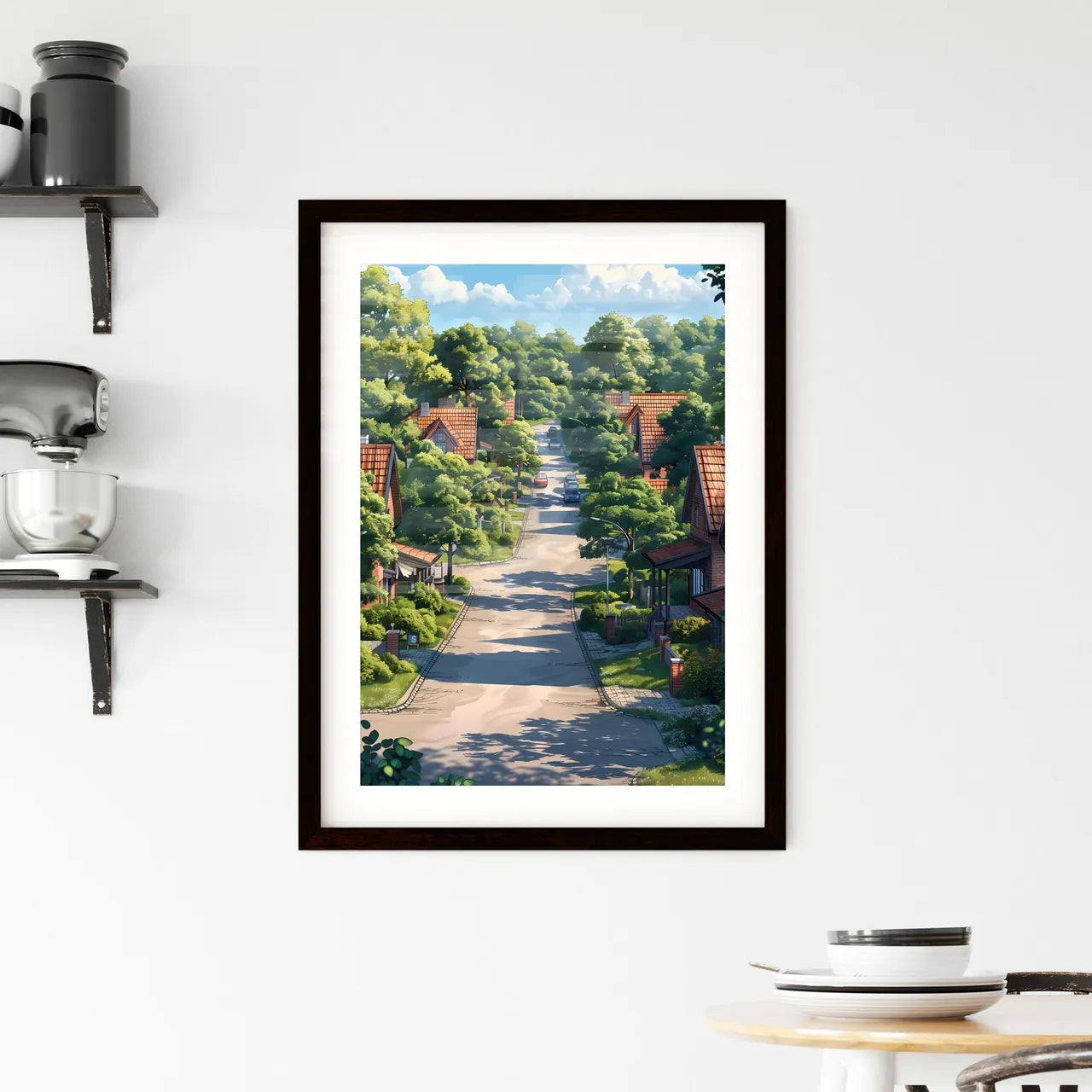 Modern isometric city map Framed Print