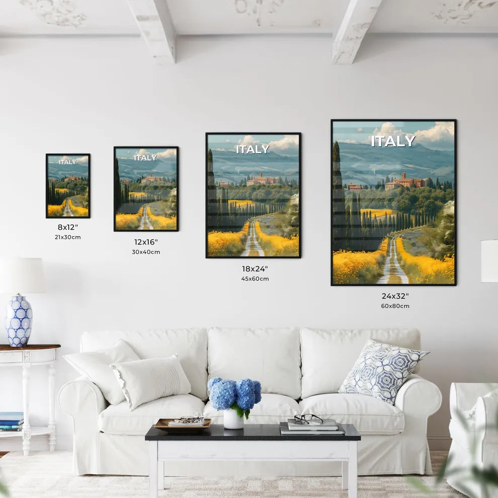 Vibrant Italian Valley Landscape Painting wi - Kitchen Hangings