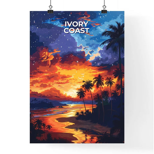 African Sunset Painting on the Ivory Coast B Poster