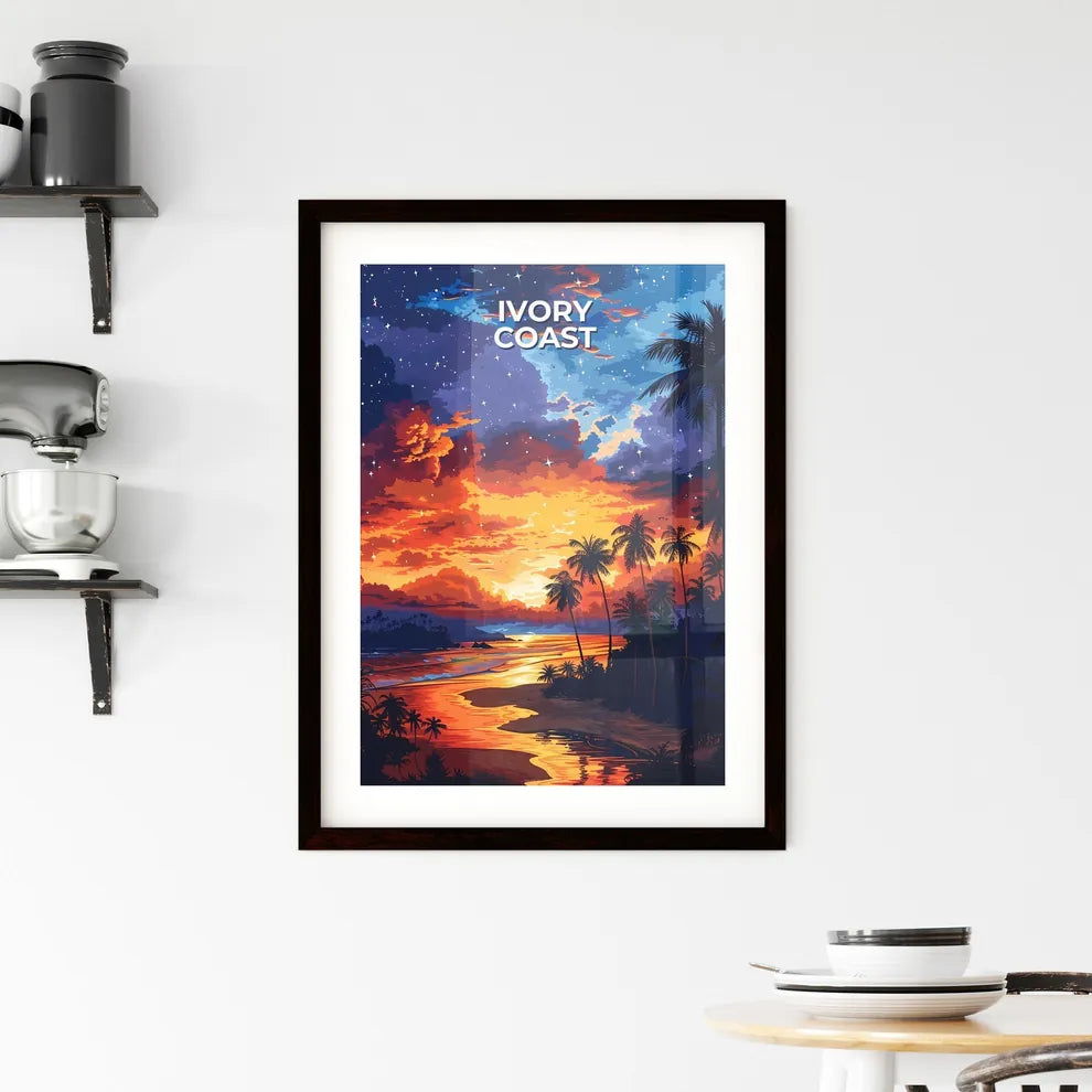 African Sunset Painting on the Ivory Coast B Framed Print